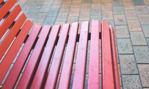 Installazione di una panchina rossa al parco di Via Fosso Scilicino