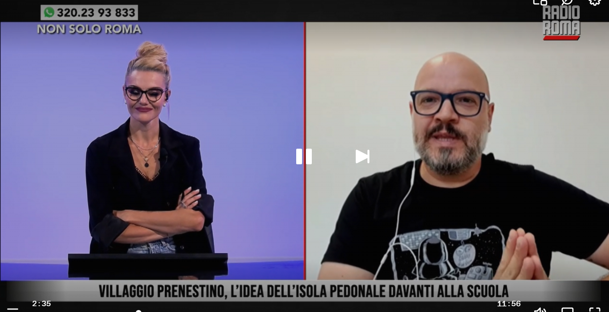 Aree verdi e isola pedonale fronte scuola, ne abbiamo parlato in TV su Radio Roma