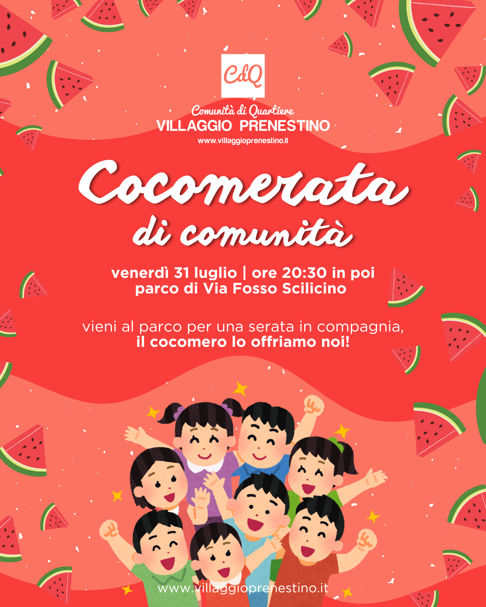 locandina cocomerata villaggio prenestino parco